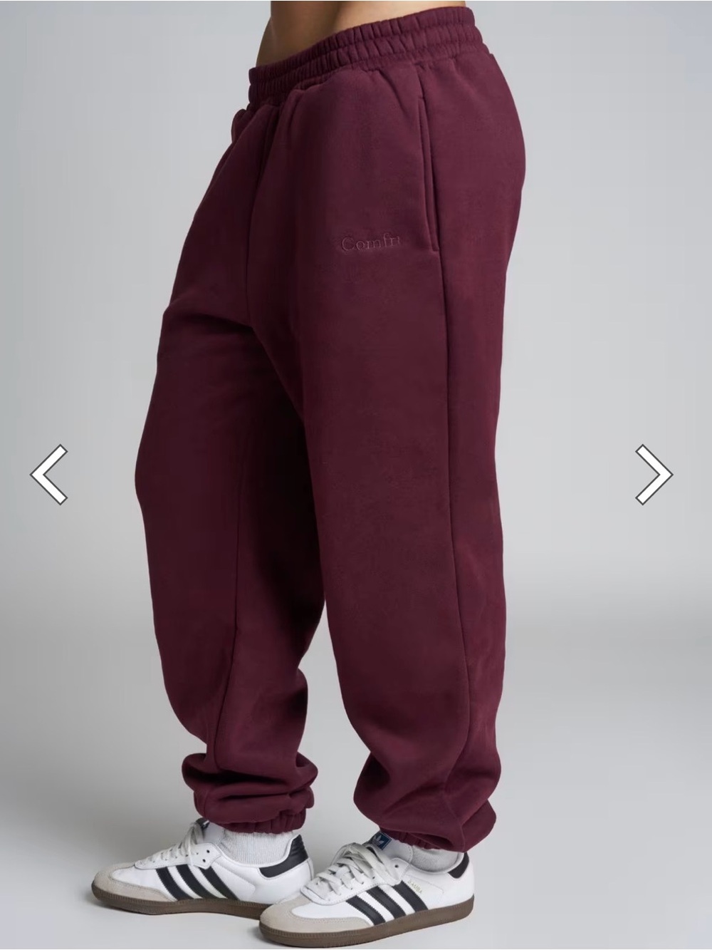 Women's Oversized Maroon Hoodie with Kangaroo Pocket - Picture 3 of 6